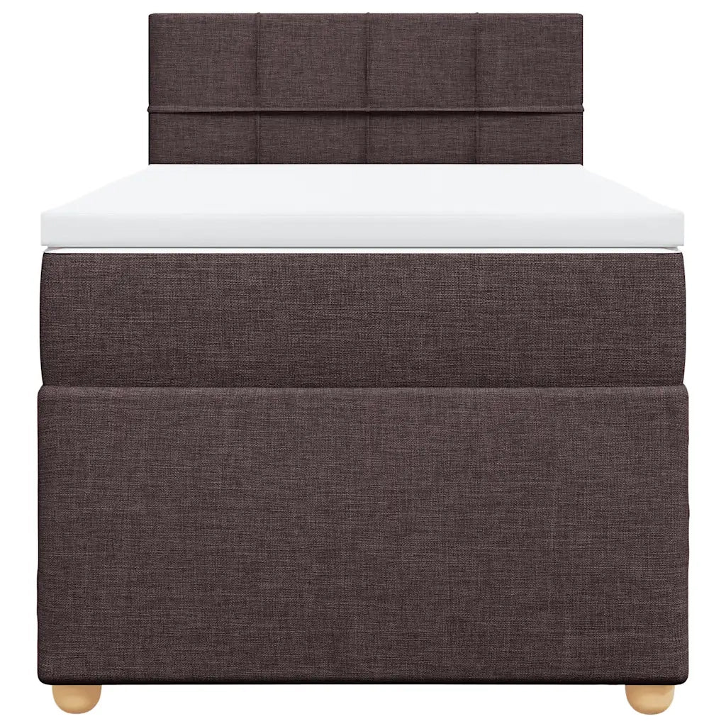 Giroletto a Molle con Materasso Marrone Scuro 90x200 cm Tessuto