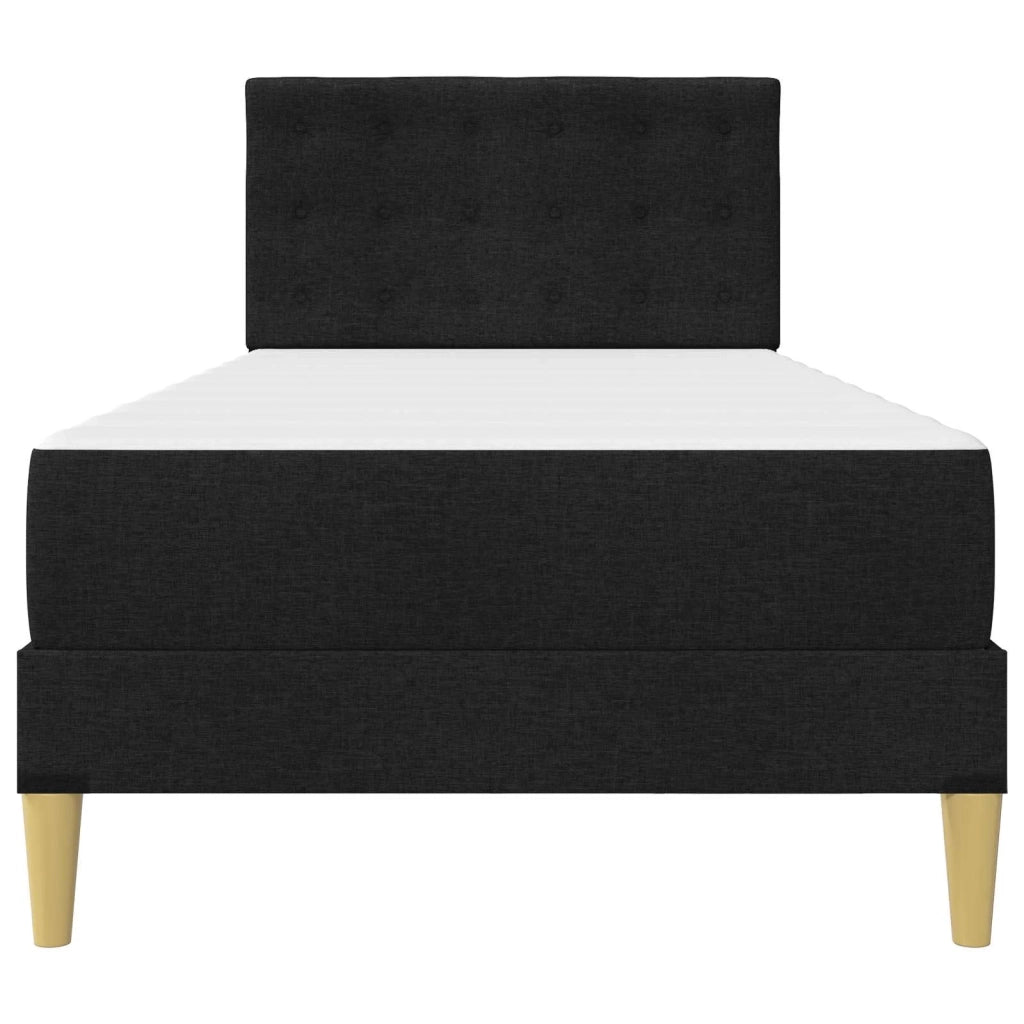 Struttura letto con materasso Nero 80 x 200 cm Tessuto