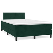 Giroletto a Molle con Materasso Verde Scuro 120x190 cm Velluto