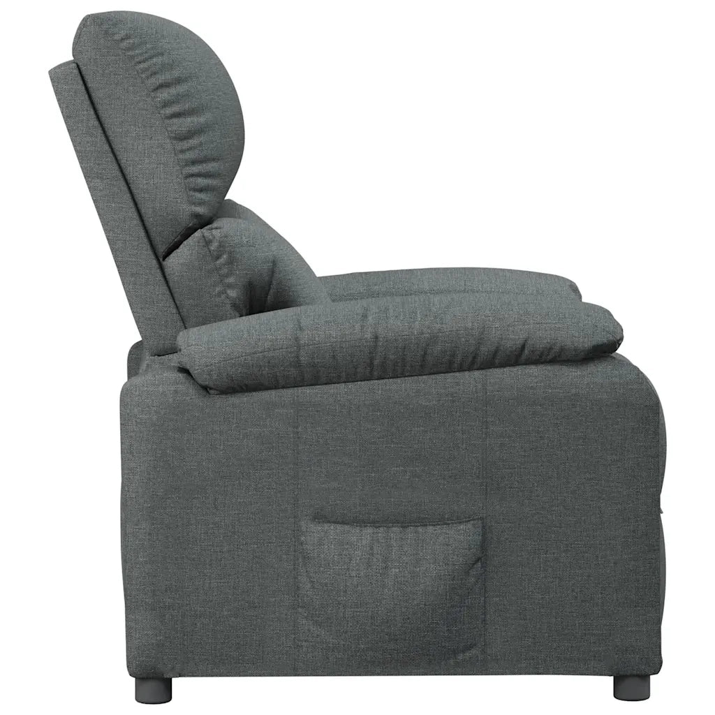 Poltrona Reclinabile in Tessuto Grigio Scuro