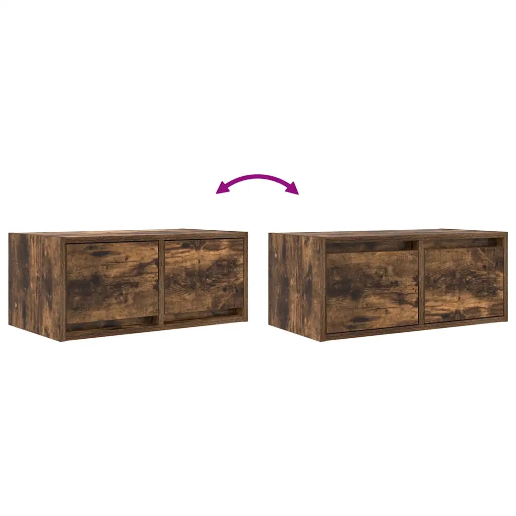 vidaXL Mobili TV 2 pz Rovere Fumo 60x31x25,5 cm Legno Multistrato
