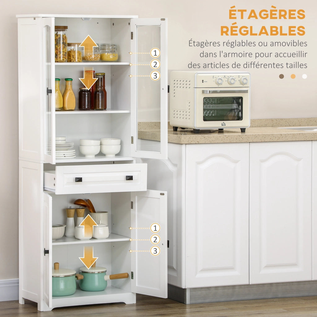 Buffet Armadio Cucina ¨C zephmum ¨C Bianco Legno 4 Porte 1 Cassetto 160 cm