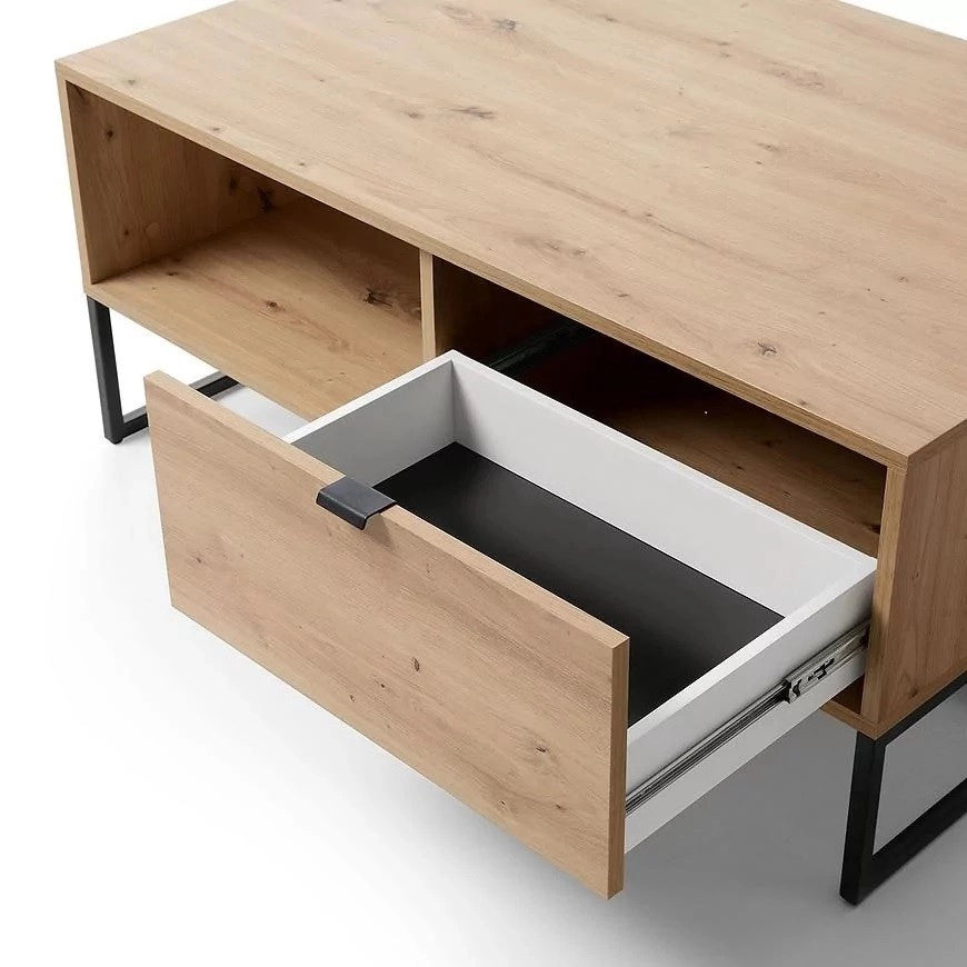 MOBILE CASSETTIERA COMO' LETTO SOGGIORNO QUERCIA NERO 104x68x44cm AMBER