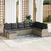 Set Divano da Giardino 8 pcs Grigio chiaro Poly Rattan 3354491