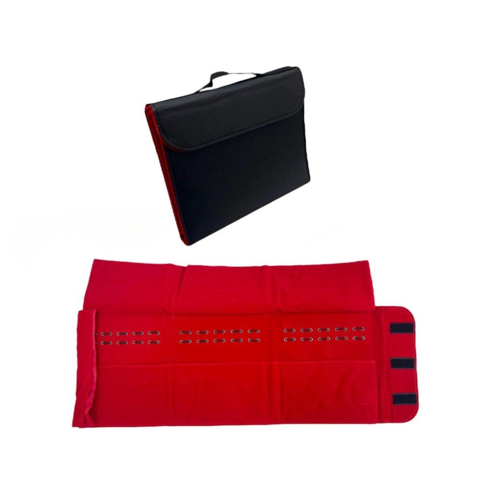 Trade Shop - Custodia Porta Orologi Da Viaggio 25x21x3 Cm Organizer Multi Slot Con Chiusura -