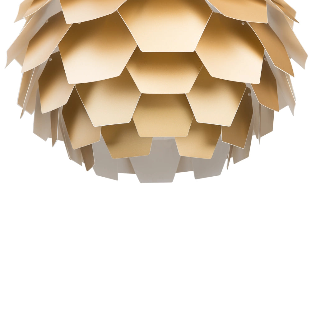 Lampadario Lampada a Sospensione con paralume a forma di globo a forma di pigna in plastica dorata