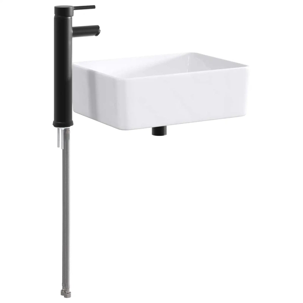 Lavabo da bagno Nero Opaco 40,5 x 30,5 x 13 cm Metallo 890249