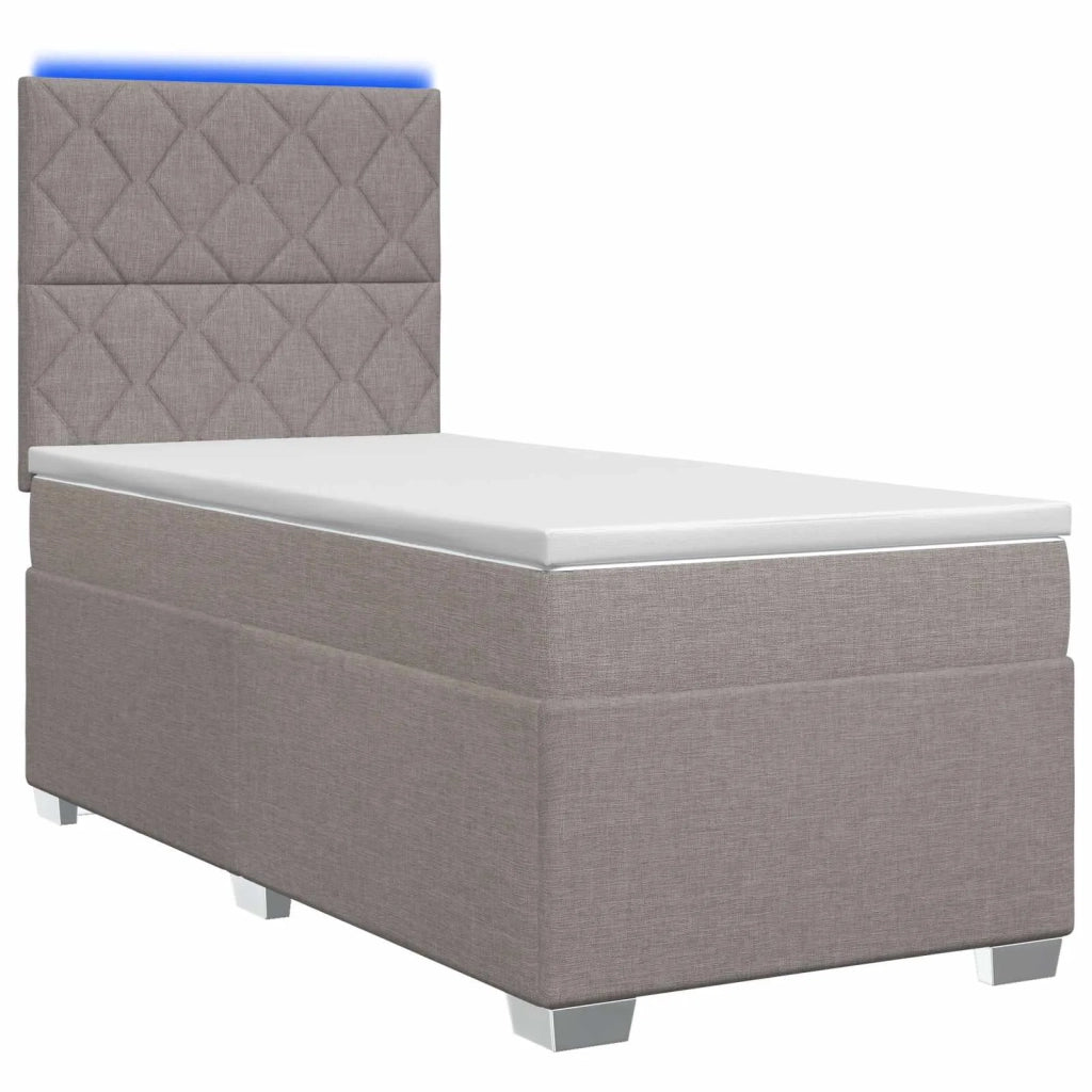Letto box spring con materasso Tortora 90 x 200 cm Tessuto 3454793