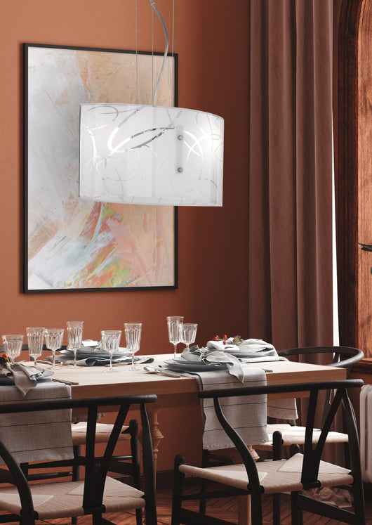 Lampada a Sospensione da Interno  E27 in Metallo Bianco