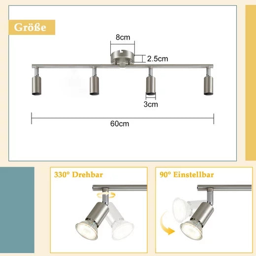 ZMH Faretto da soffitto 4 fiamme GU10 moderni orientabili per soggiorno camera letto