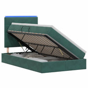 Letto con contenitore LED e materasso Verde Scuro 120 x 190 cm 3460119
