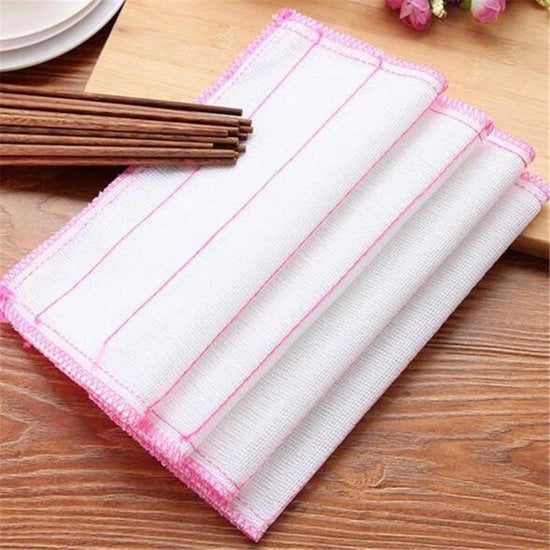 Vasca e tovaglioli di cucina e di casa, grande panno di cotone grezzo (rosso, confezione 25*25 multi-layer, 11 pezzi)