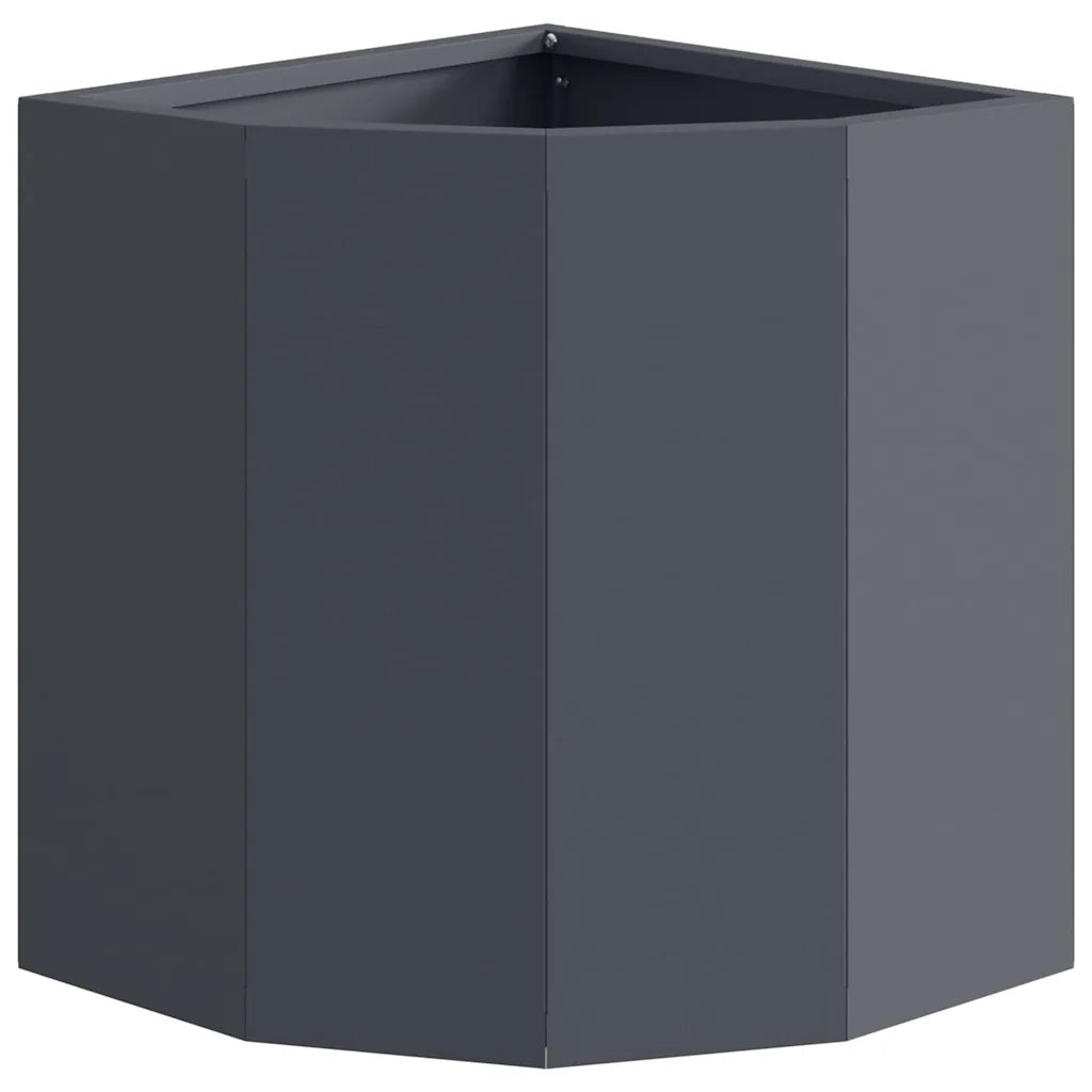 Fioriere | Cassetta per fiori | Vaso d'angolo Antracite 30 x 30 x 35 cm Acciaio