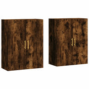 Armadietto a Muro | Mobili a Parete 2 pz Rovere Fumo 69,5x34x90 cm