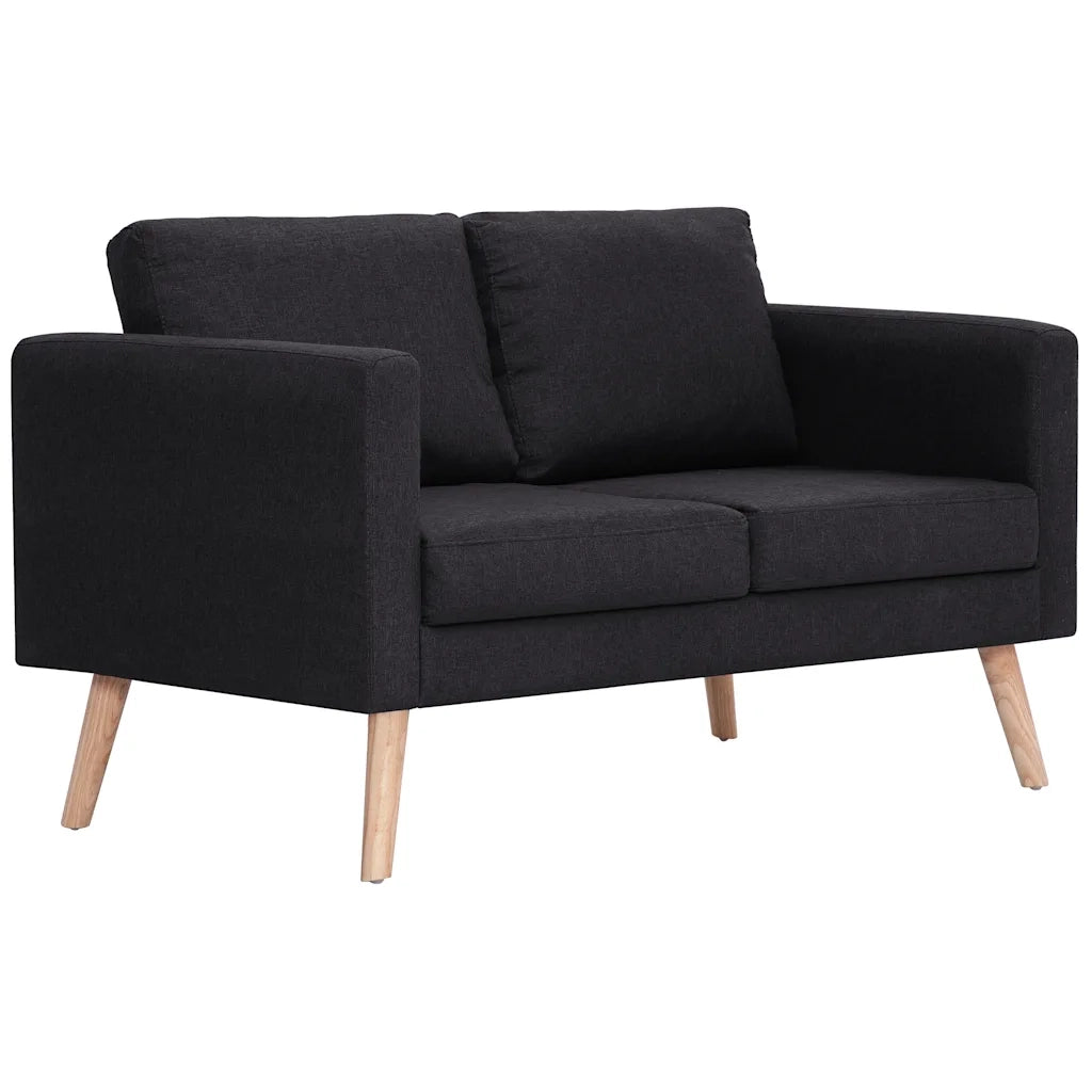 Divano a 2 Posti-Sofa 2 Posti in Tessuto Nero