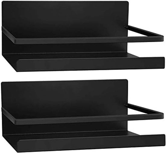 Organizzatore per Frigorifero con Raccoglitore Magnetico e Piastra - Organizzatore di Cucina, 2 Pezzi, Nero