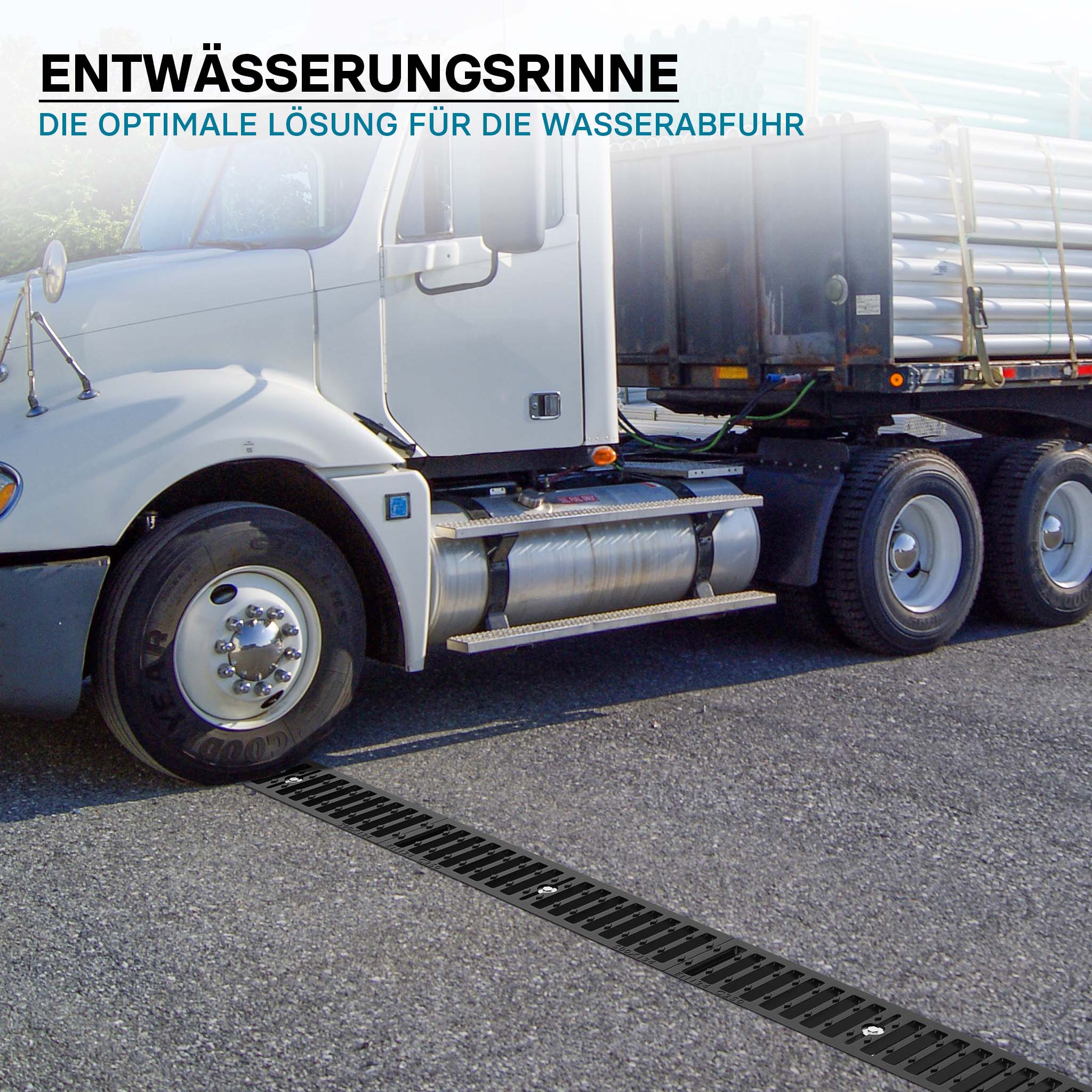 Canale di scolo 1m con griglia per scarico acqua 25t Canaletta di drenaggio