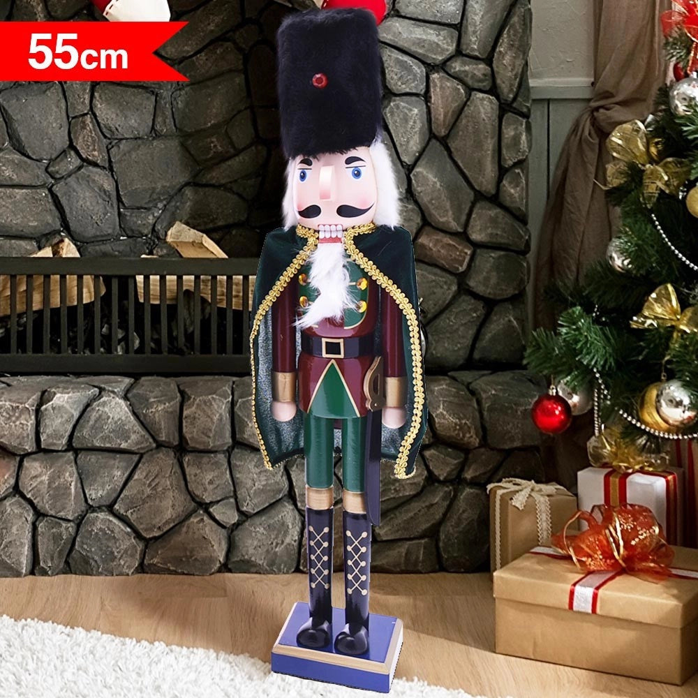 Trade Shop - Soldato Schiaccianoci Di Natale In Legno Altezza 55 Cm Decorazioni Natalizie -