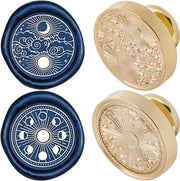 2 Stuks Zon e Luna Scegli Seal Stempel con Fase Luna Rimoscibile, Testa in Ottone per Decorazione Creativa, Inviti, Enveloppe, Carte Decorazione, Scrapbooking DIY, Decorazione.