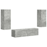 Set mobile TV 2 pz | Armadietto TV | Mobile Porta TV Grigio cemento Legno multistrato