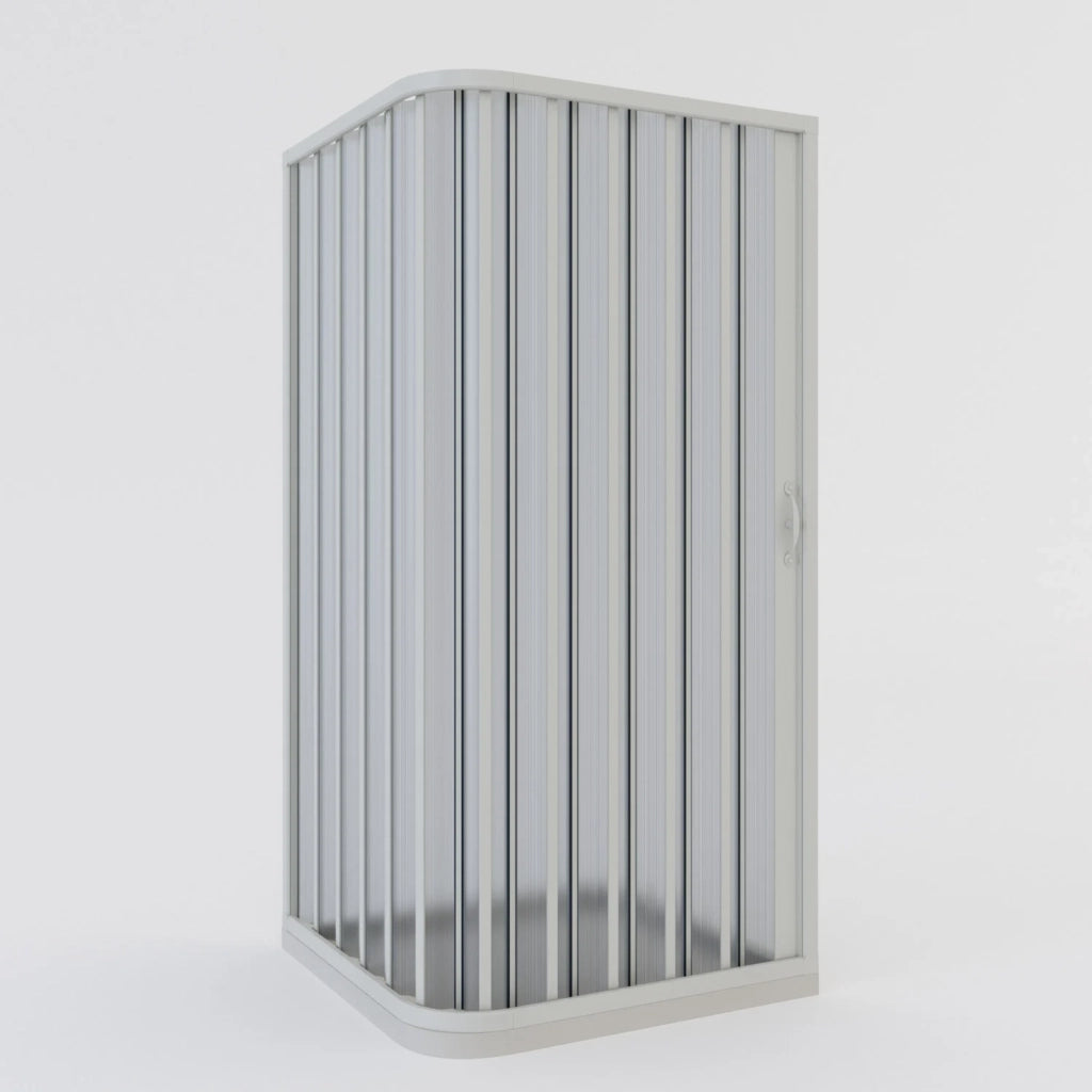 Box doccia a soffietto in PVC 100x100 cm H 185 mod. Aster con apertura laterale