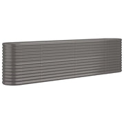 Fioriera rialzata per piante e fiori adatta per terrazze e giardini in acciaio verniciato a polvere 260 x 40 x 68 cm grigio 02_0039620