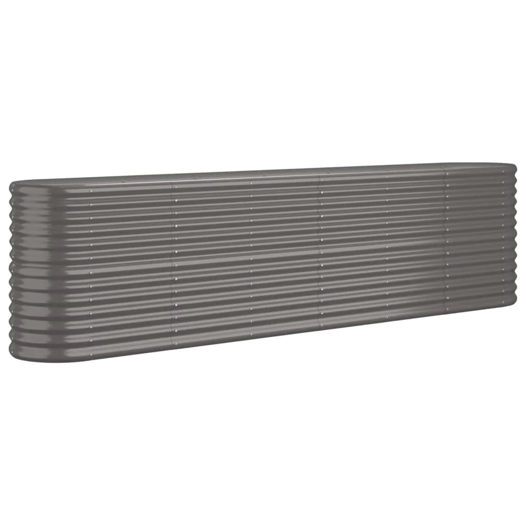 Fioriera rialzata per piante e fiori adatta per terrazze e giardini in acciaio verniciato a polvere 260 x 40 x 68 cm grigio 02_0039620
