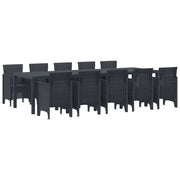 Set da Pranzo per Giardino 11 pcs Antracite Plastica