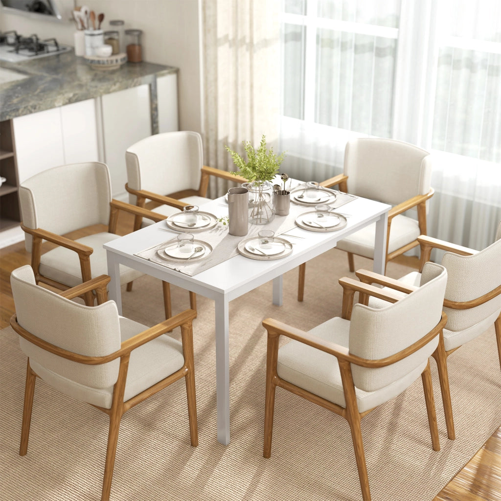 Tavolo da pranzo allungabile ¨C zephmum ¨C Bianco, per 4-6 persone, 80-120 cm