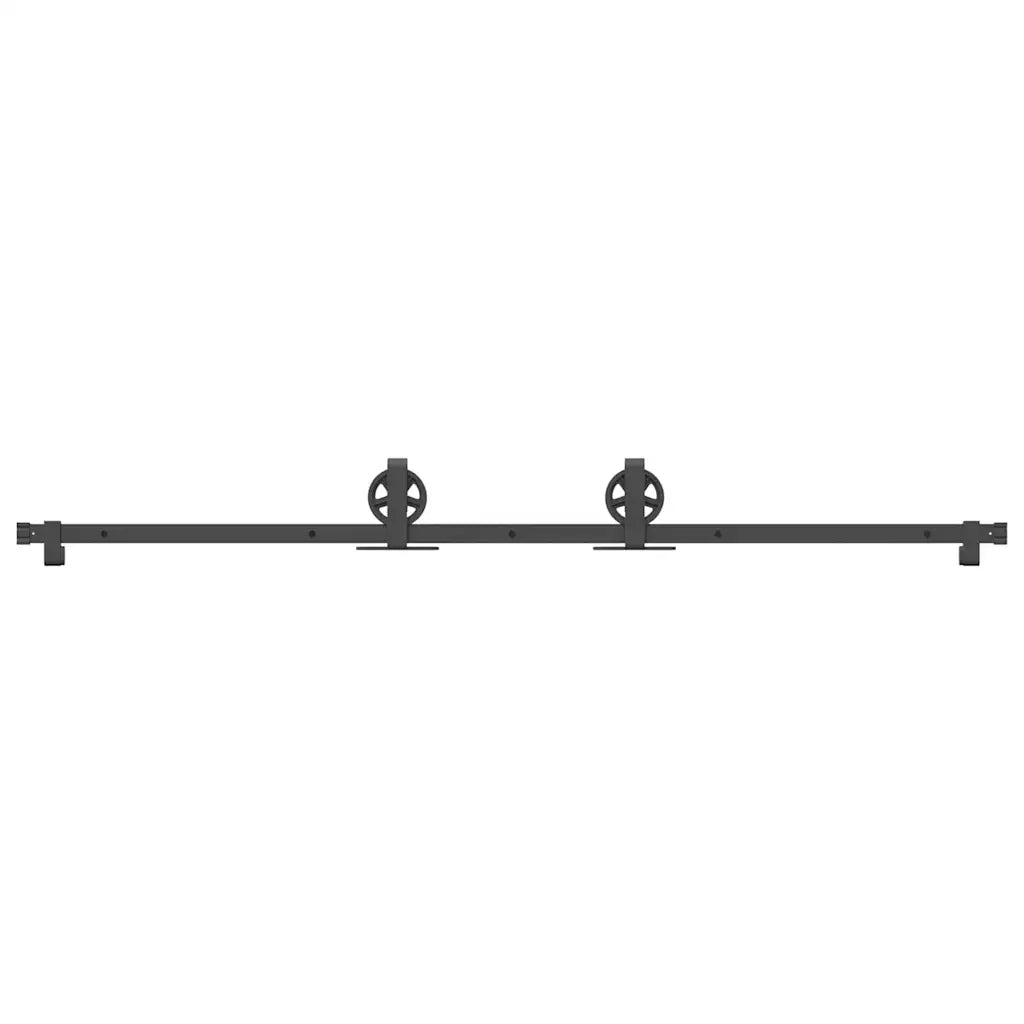 Kit di Binari per Porte Scorrevoli 200 cm Acciaio Nero CFW6747358
