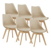 Set di 6 sedie da pranzo in similpelle color faggio beige 03_0006777