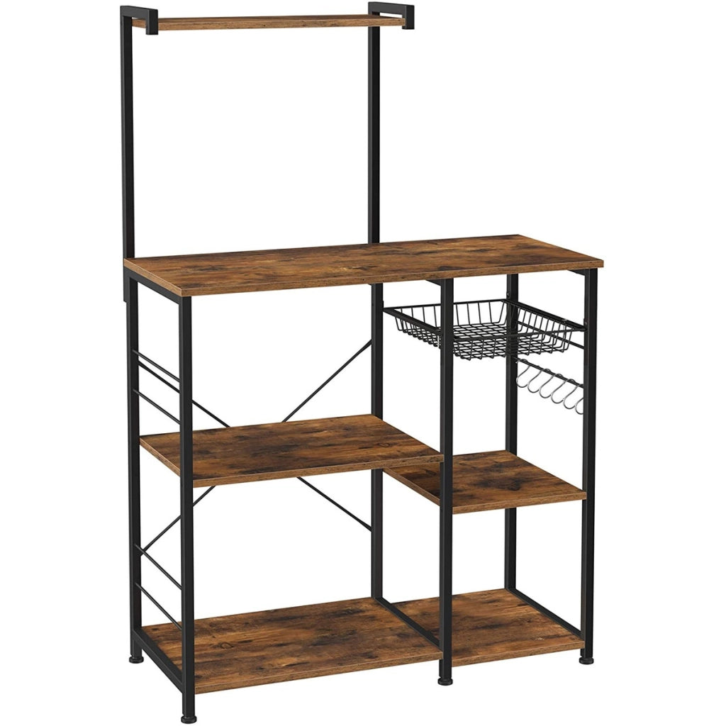 Scaffale cucina industriale alto con gancio e cassetto a rete 90x40x132 cm