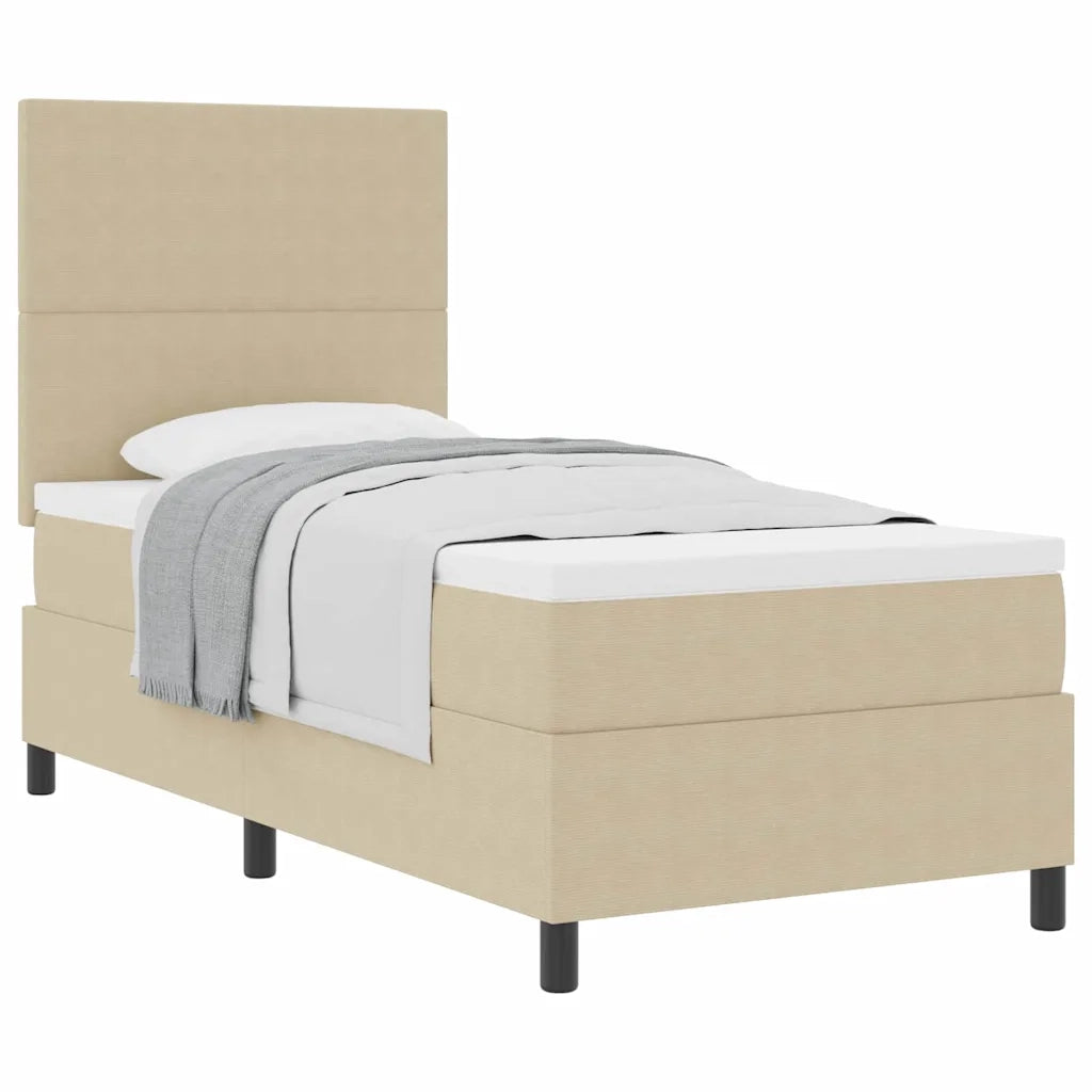 Letto a molle con testiera Grigio chiaro e bianco 80 x 200 cm 3337534