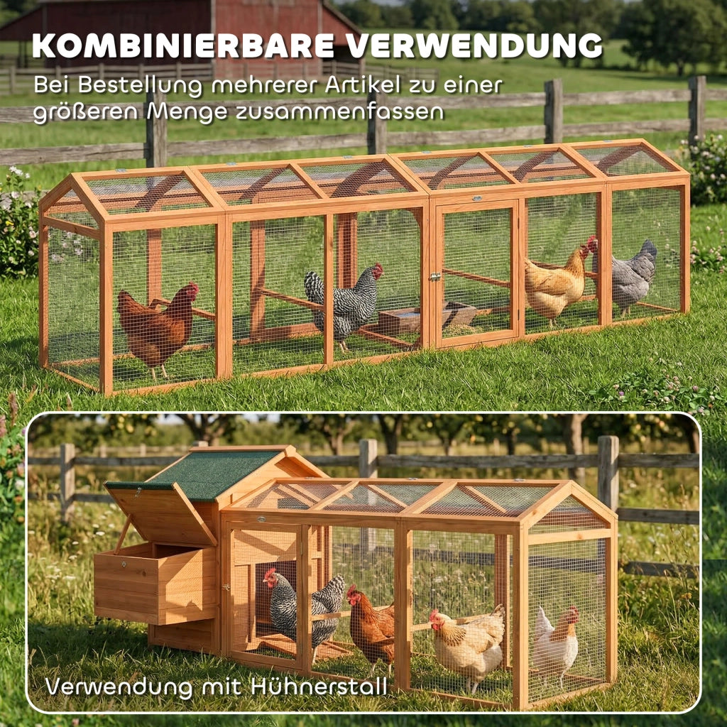 Pollaiolo per Galline con Trespolo ¨C zephmum ¨C Legno e Metallo Arancione 156x70.5x84 cm