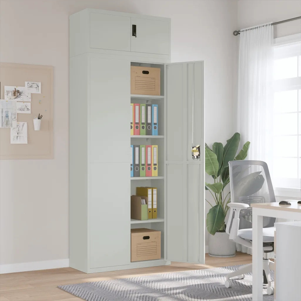 Armadio Classificatore Grigio Chiaro 90x40x240 cm in Acciaiocod mxl 111823
