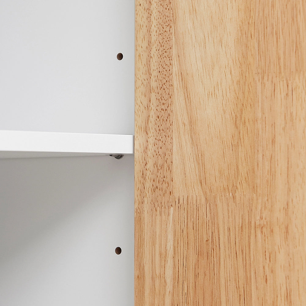 SoBuy Carrello da Cucina con Ruote, Isola da Cucina con Piano di Lavoro in Legno di Gomma, Mobile Cucina Salvaspazio, Carrello Cucina con Cassetti 70x40x90 cm Bianco FKW132-WN