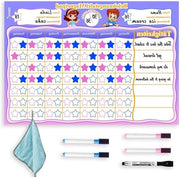 Tavolo di appartenenza per bambini - Calendario quotidiano - Ragazze/Ragazzi - 5 pennarelli - 34 x 24 cm - Tedesco - Routine per bambini