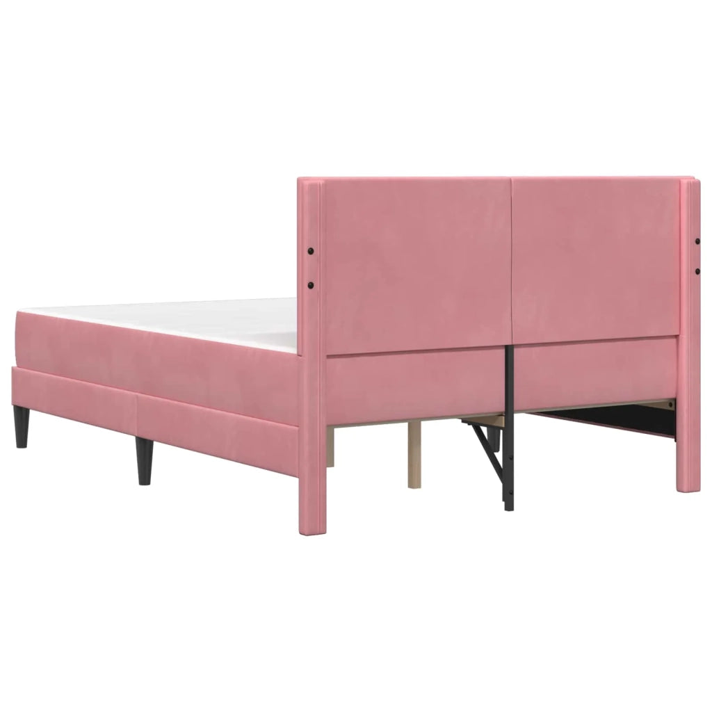 Struttura letto con materasso Rosa 120 x 200 cm Velluto 3415045