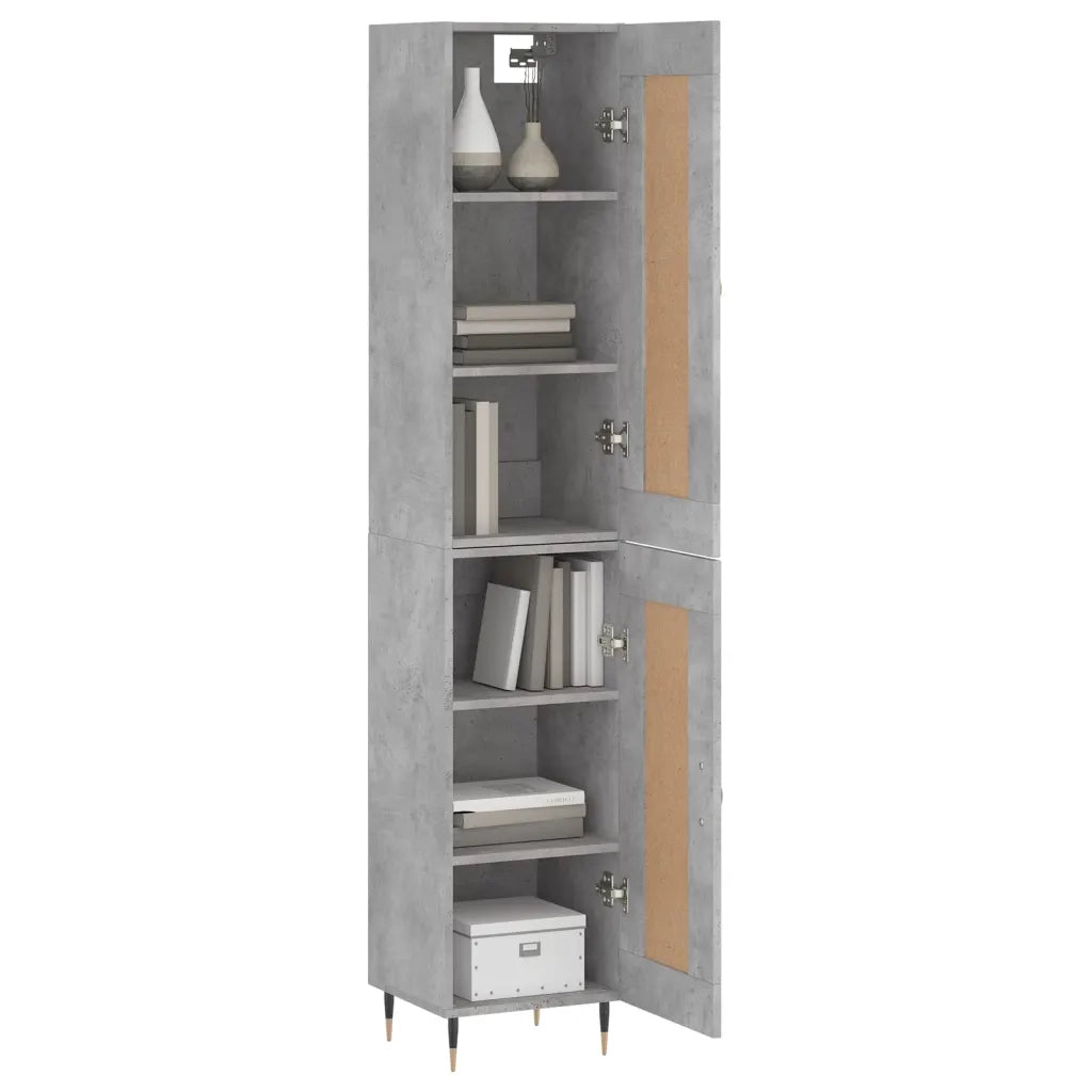 Credenza Grigio Cemento 34,5x34x180 cm in Legno Multistrato