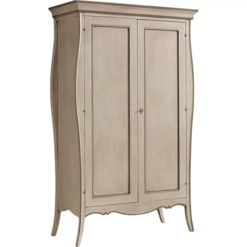 Armadio 2 ante legno shabby avorio anticato e tortora 127x64x212 (1462) - Mobili 2G