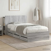 Telaio del letto con storage Sonoma grigio 100 x 200 cm 3433927