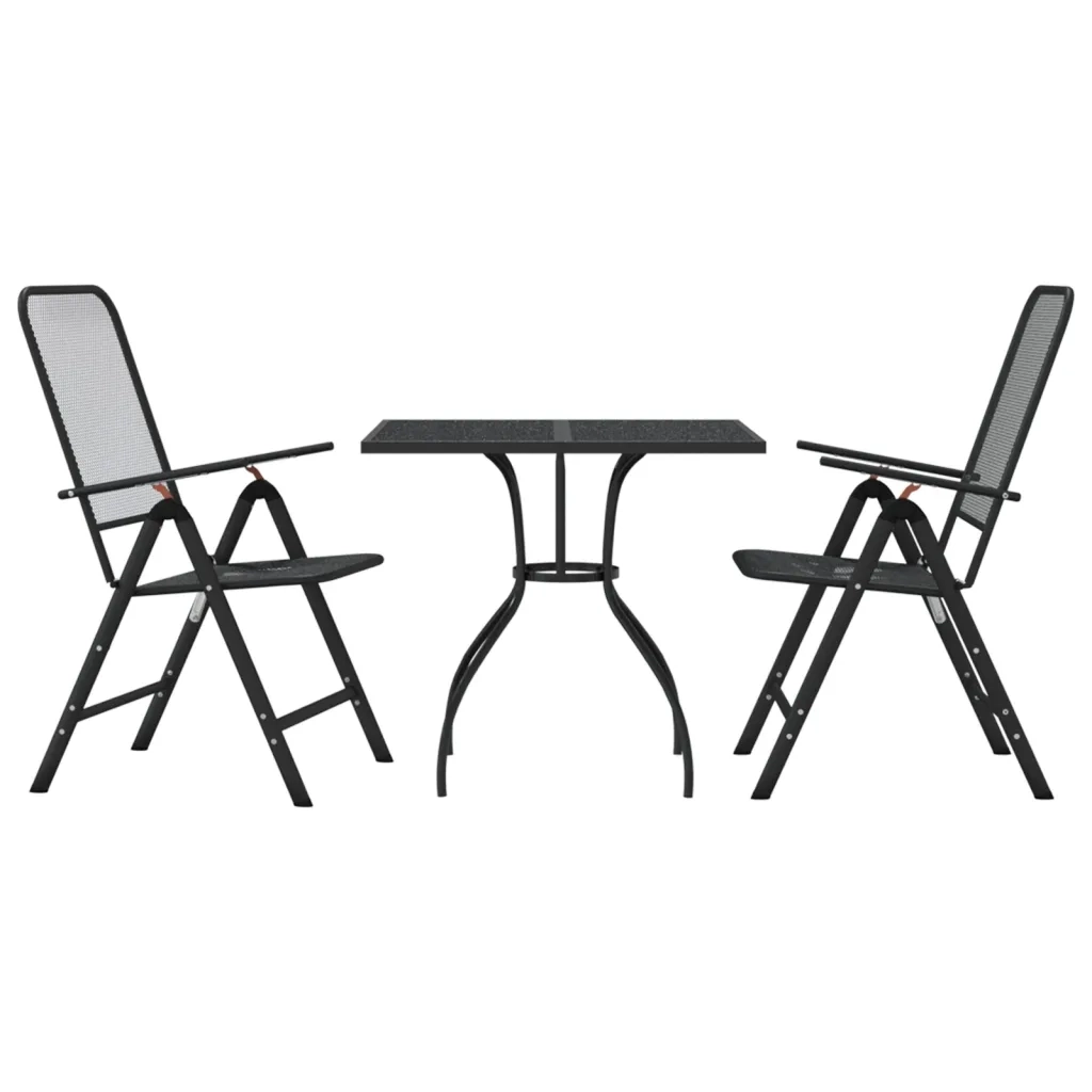 Set da Pranzo da Giardino 3pz Antracite in Rete Metallicacod mxl 83716