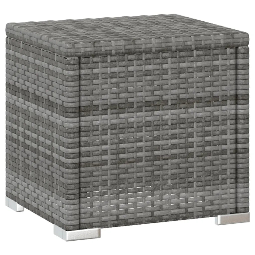 Lettini Prendisole con Tavolino 3 pz in Polyrattan Grigio 3057665