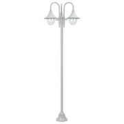 Lampione da Giardino E27 220 cm in Alluminio 3 Lampade Bianco CFW7877317
