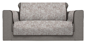 Copridivano con Copri Braccioli Seduta 230 cm in Poliestere e Cotone Marrone