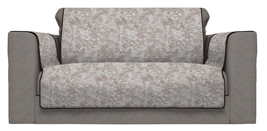 Copridivano con Copri Braccioli Seduta 125 cm in Poliestere e Cotone Marrone