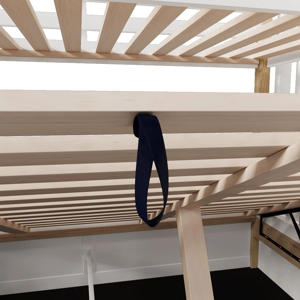 Letto a Castello 90x200 e 140x200 con Contenitore ¨C Xylo ¨C Bianco e Naturale