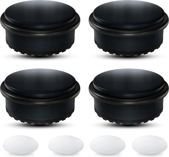 Stopper per porta in acciaio inossidabile nero, 4 pezzi - muovibili per parete - stopper per porta premium senza foratura - peso 11 kg - base 10 x 45 cm