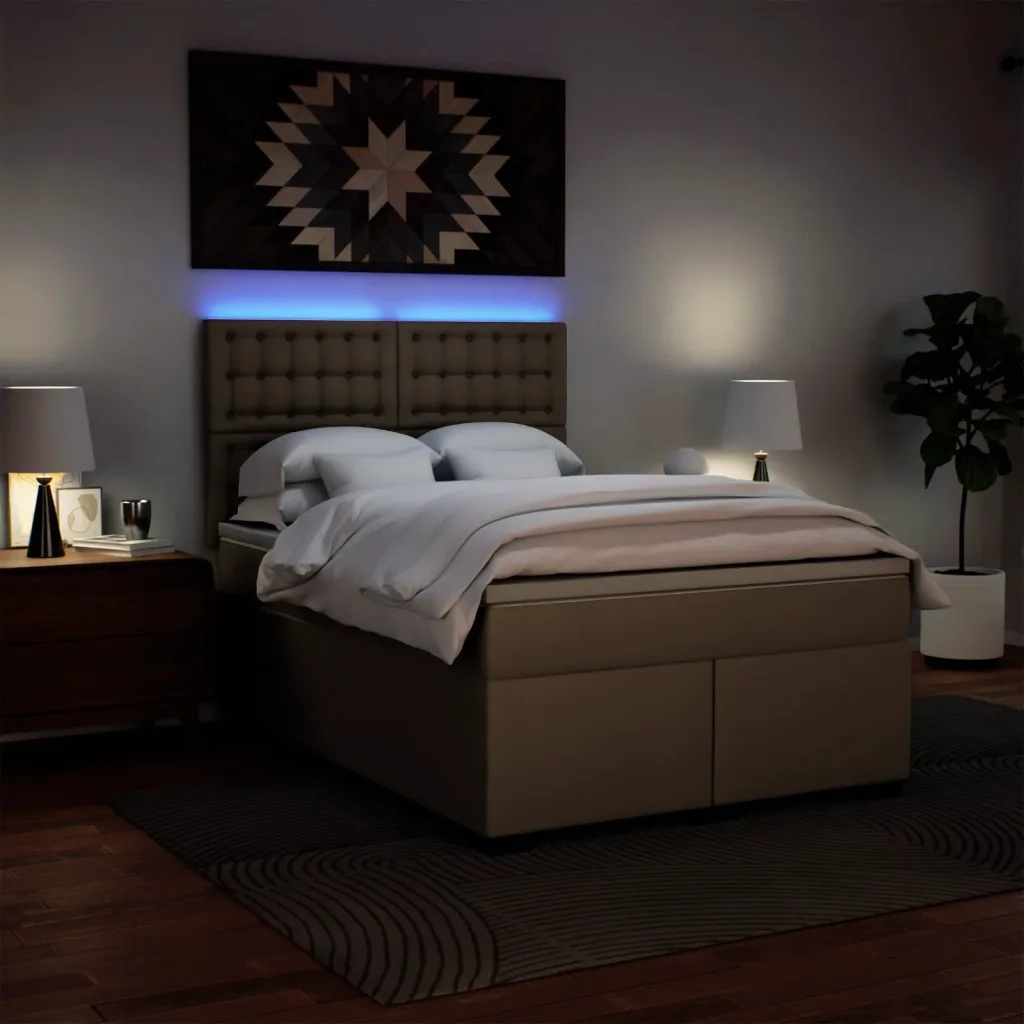 Giroletto a Molle con Materasso Cappuccino 140x200cm Similpelle 3293027