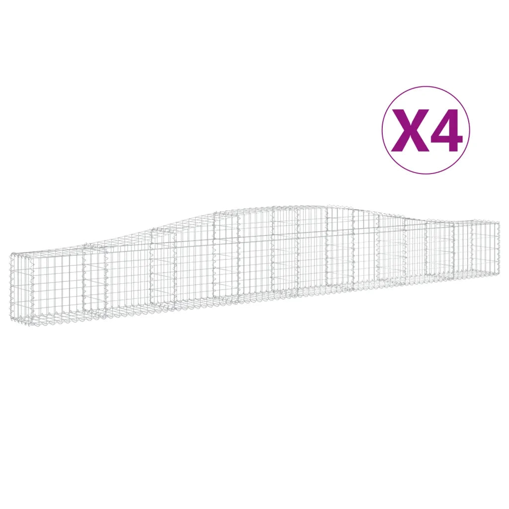 Cesti Gabbioni ad Arco 4 pz 400x30x40/60 cm Ferro Zincatocod mxl 99950